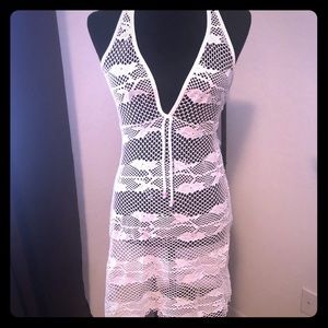 Halter White Swimsuit Coverup